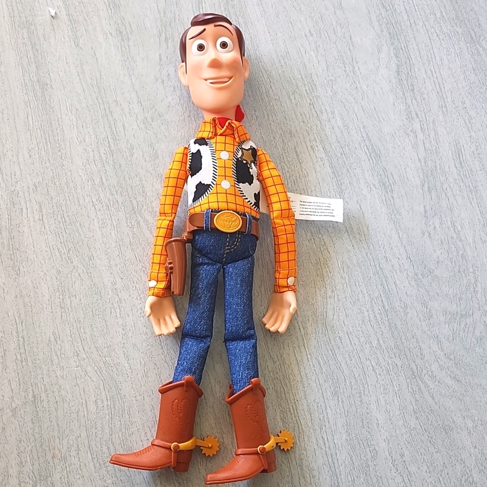 Disney Pixar Toy Story WOODY Pull-String Talking Doll Thinkway Cowboy 15” No Hat
